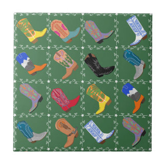 Carreau Western Cowboy Boots Ceramic Tile Decor
