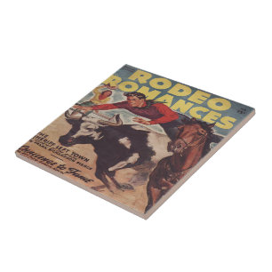 Carreau Western Rodeo Cowboy Steer Lutte Rodéo Romance