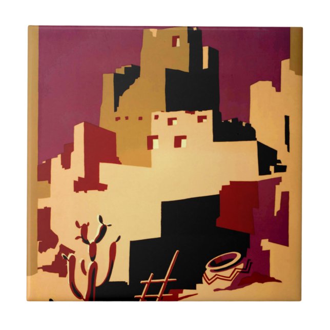 Carreau Western Southwest Pueblo WPA National (Devant)