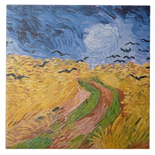 Carreau Wheatfield de Vincent van Gogh   avec des