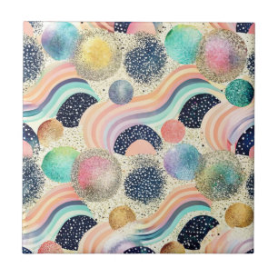 Carreau Whimsical Pastel Rainbow Waves & Parties scintilla