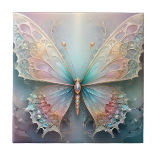 Carreau Whispers of Color : Pastel Fractal Butterfly Dream