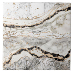 Carreau White and Black Marble Textures Abstract