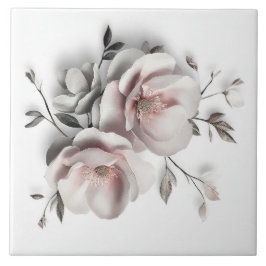 Carreau White Blush 3 D Flower