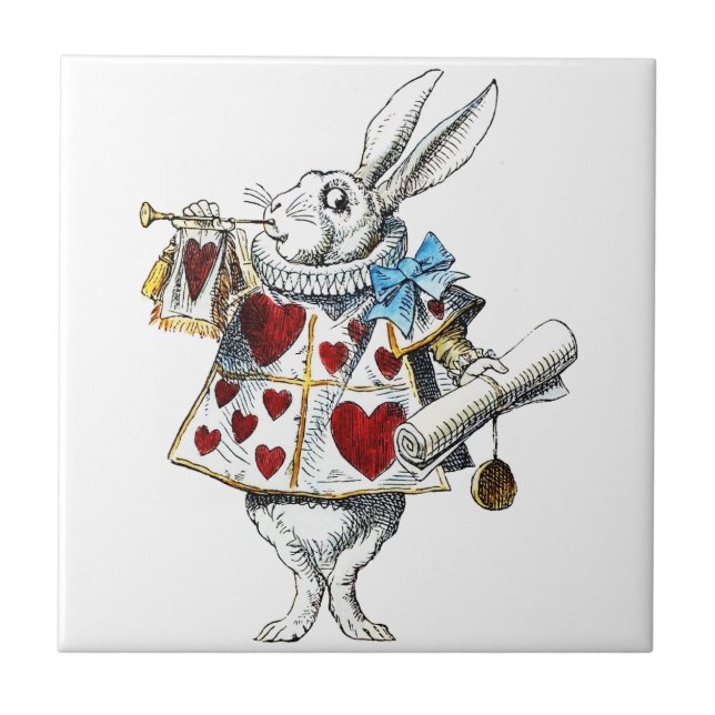 Carreau White Rabbit Alice Wonderland Hearts (Devant)