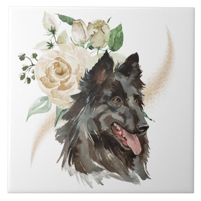 Carreau White Rose Bouquet Belgian Tervuren (Devant)