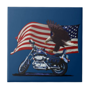 Carreau Wild & Free - Aigle patriotique, Motorbike & US Dr
