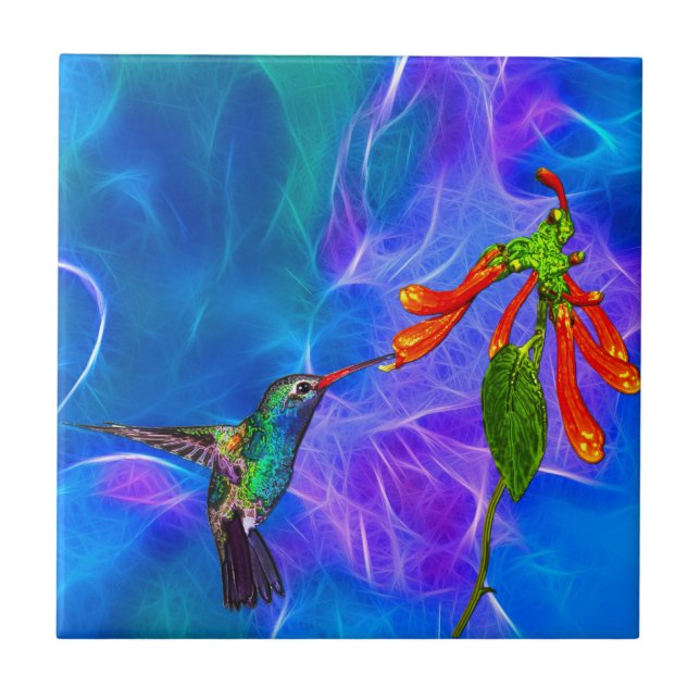 Carreau Wild Hummingbird Oiseaux-amoureux de la série Art (Devant)
