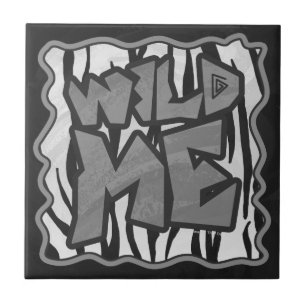 Carreau Wild Me Tiger noir et blanc