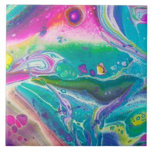 Carreau Wild Psychedelic Acrylic Pour art