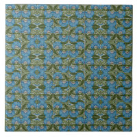 William De Morgan Motifs Fleurs Vintages Bleu