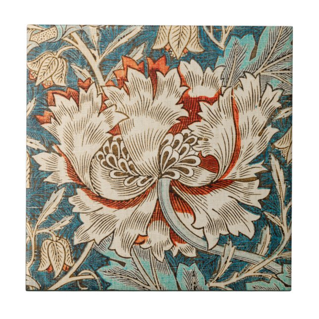Carreau William Morris Antique Honeysuckle Motif Floral (Devant)