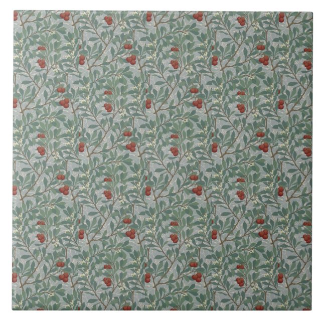 Carreau William Morris Art Décoratif Arbutus Motif (Devant)