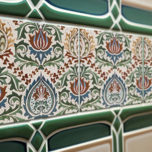 Carreau William Morris Art Nouveau Floral Victorian Repro