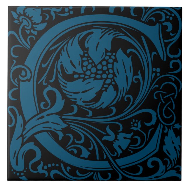 Carreau William Morris Arts et artisanat Lettre monographi (Devant)