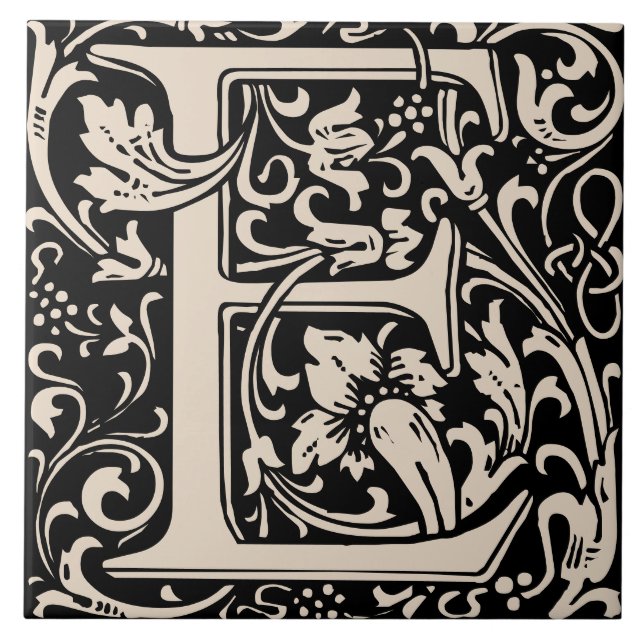 Carreau William Morris Arts et artisanat Lettre monographi (Devant)