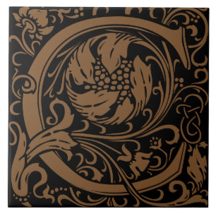 Carreau William Morris Arts et artisanat Lettre monographi