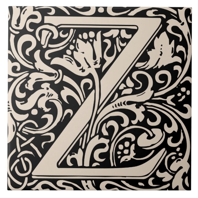Carreau William Morris Arts et artisanat Lettre monographi (Devant)