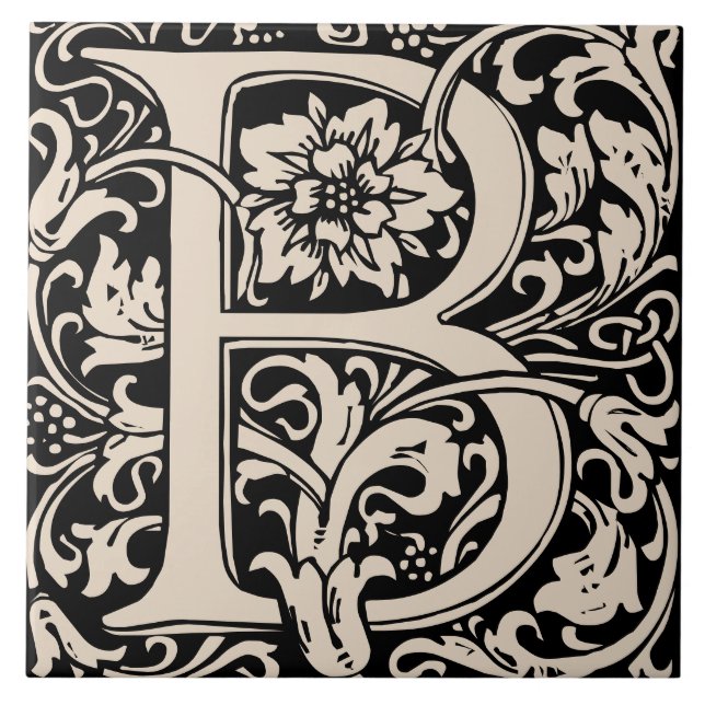 Carreau William Morris Arts et Métiers d'art Lettre monogr (Devant)