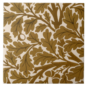 Carreau William Morris Chêne Feuilles, Café Brown et Beige