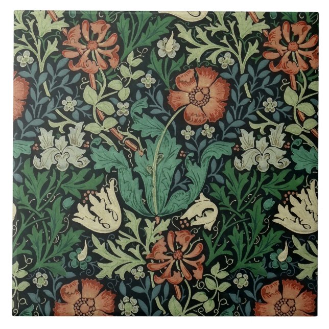 Carreau William Morris Compton Floral Art Nouveau Motif (Devant)