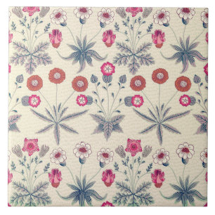 Carreau William Morris Daisy Motif floral Orange rouge