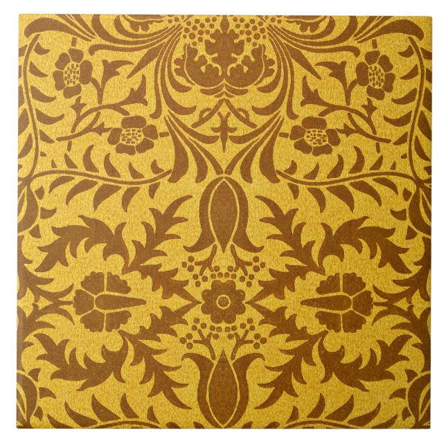 Carreau William Morris design, Vine Gold, (Devant)