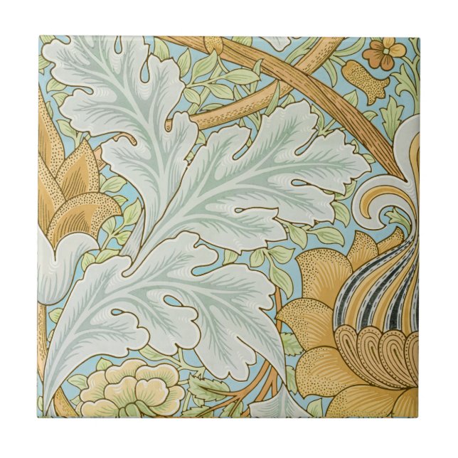 Carreau William Morris - Feuillage Vintage et motif floral (Devant)