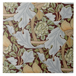 Carreau William Morris Fleurs florales Vintages Rouge blan