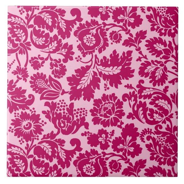 Carreau William Morris Floral Damask, Fuchsia et Pink (Devant)