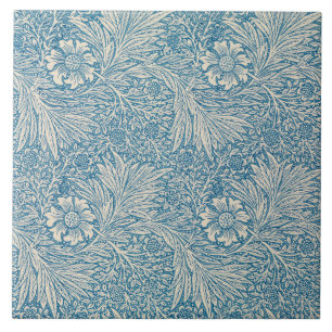 Carreau William Morris Flore Fleurs Bleu Blanc Bleu