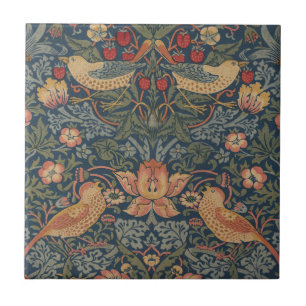 Carreau William Morris Fraise Voleurs Oiseaux