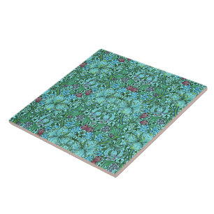 Carreau William Morris Golden Lily Floral Fleurs Bleu