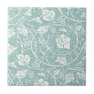 Carreau William Morris Grape Motif Turquoise Turquoise