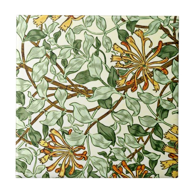 Carreau William Morris - Honeysuckle Green and Gold (Devant)
