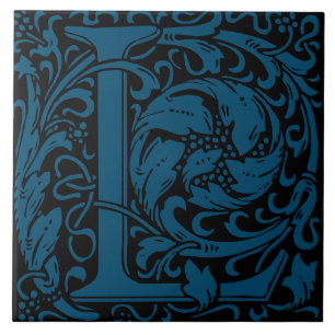 Carreau William Morris Lettre monogramme L