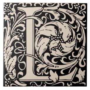 Carreau William Morris Lettre monogramme L
