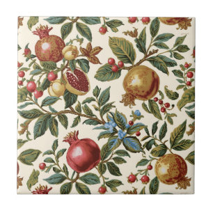 Carreau William Morris motif de grenade à fruits