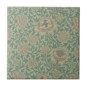 Carreau William Morris motif floral Grafton vert sauge