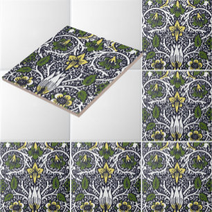 Carreau William Morris Motif Vintage de la fleur de Borage