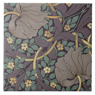 Carreau William Morris Pimpernel Motif Vintage en céramiqu