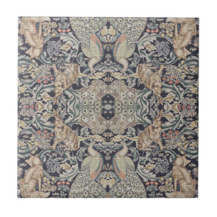 Carreau William Morris Rabbit, Peacock et Fox
