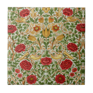 Carreau William Morris Rose et oiseaux Chintz Red