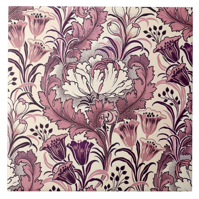 Carreau William Morris Rose Gold Cream Motif Floral (Devant)