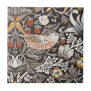 Carreau William Morris Strawberry Thief Charbon de Bois Oc