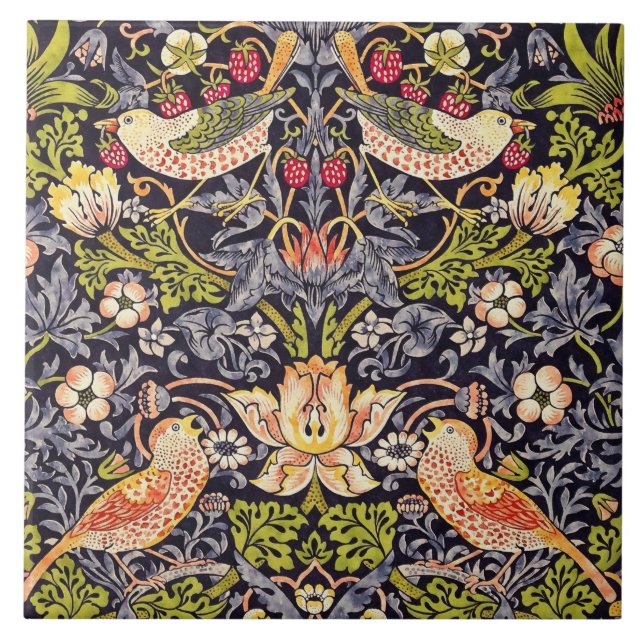 Carreau William Morris Strawberry Thief Floral Art nouveau (Devant)