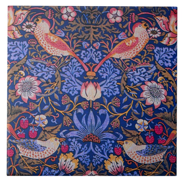 Carreau William Morris Strawberry Thief Motif floral (Devant)