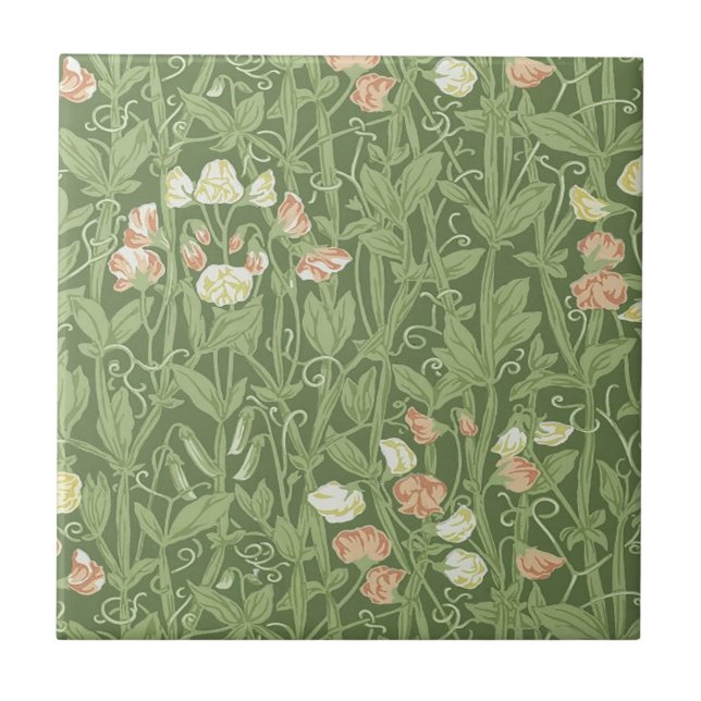 Carreau William Morris Sweet Pea Floral Design (Devant)