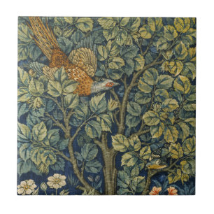 Carreau William Morris Vintage Faisan Écureuil Fleur