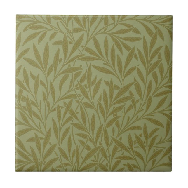 Carreau William Morris Willow Antique Green Leaf Vine Art (Devant)